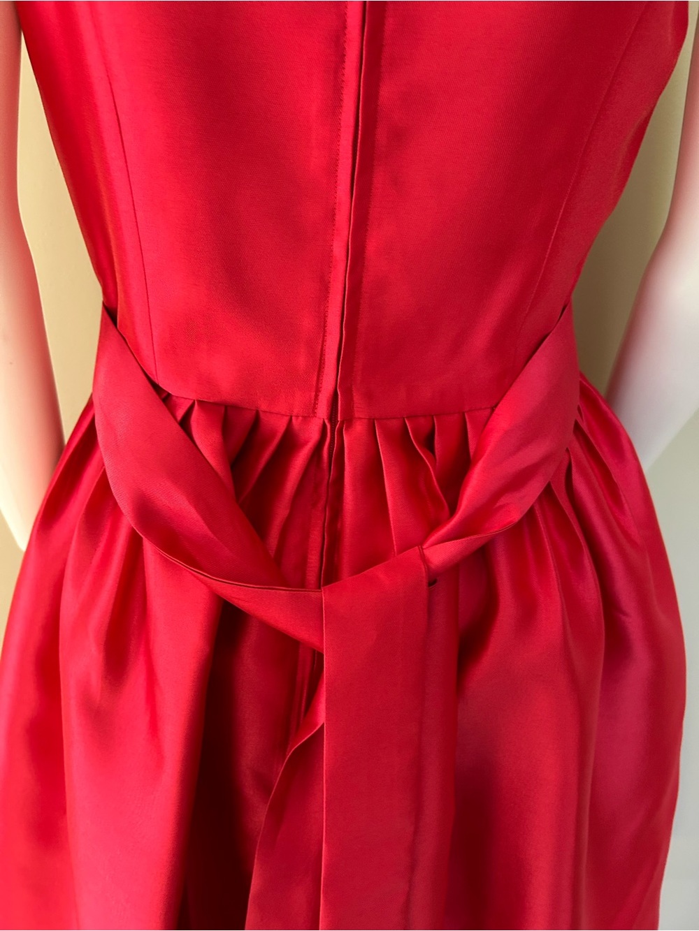 Isaac Mizrahi New York Red Satin Fit & Flare Cocktail Dress Size 8 - Picture 8 of 13